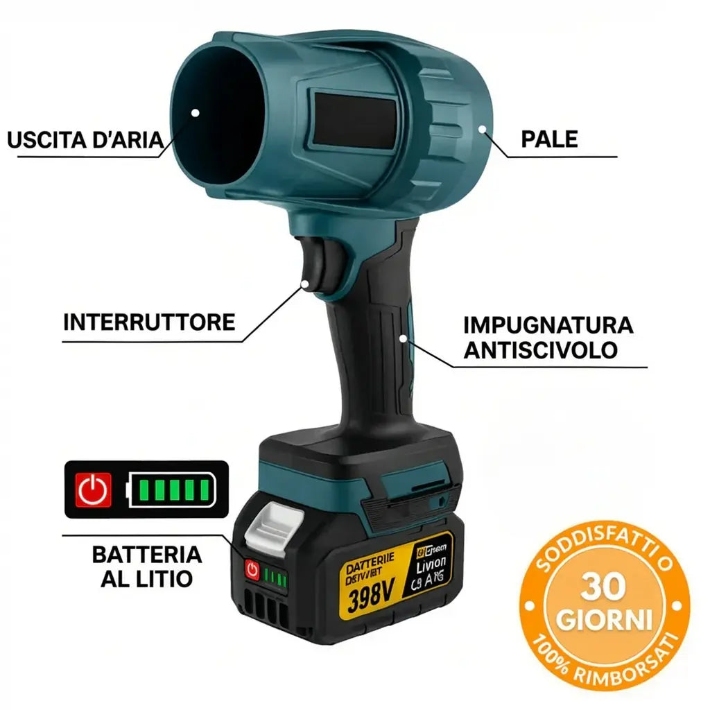 Potente soffiatore senza fili – Compatto, leggero e ultra performante