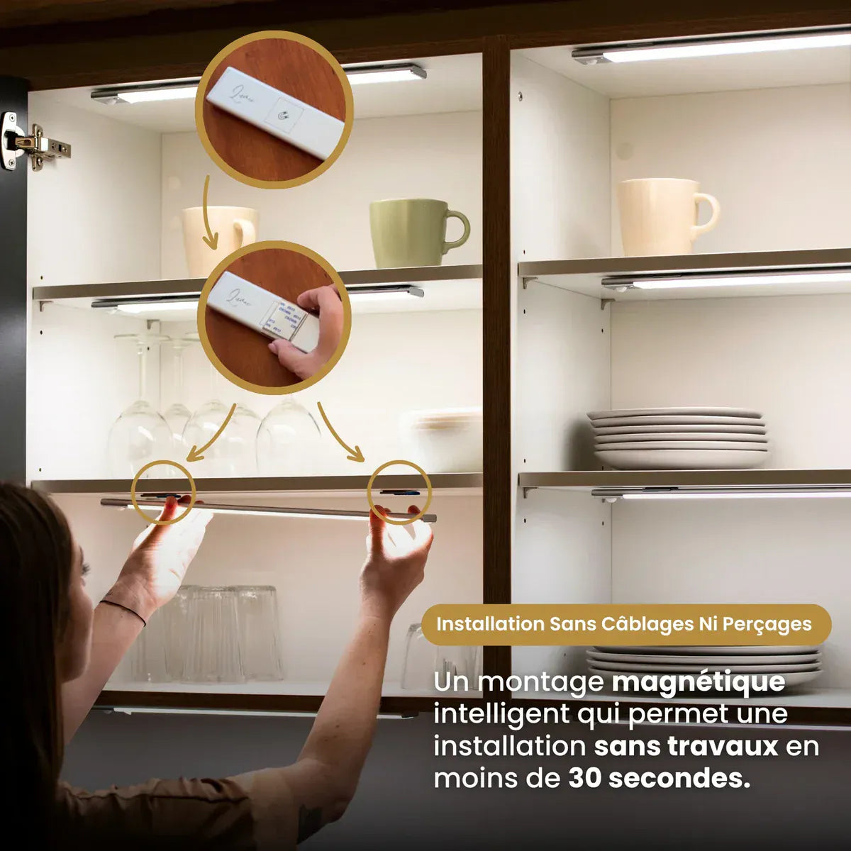 Réglette LED sans fil à détecteur de mouvements