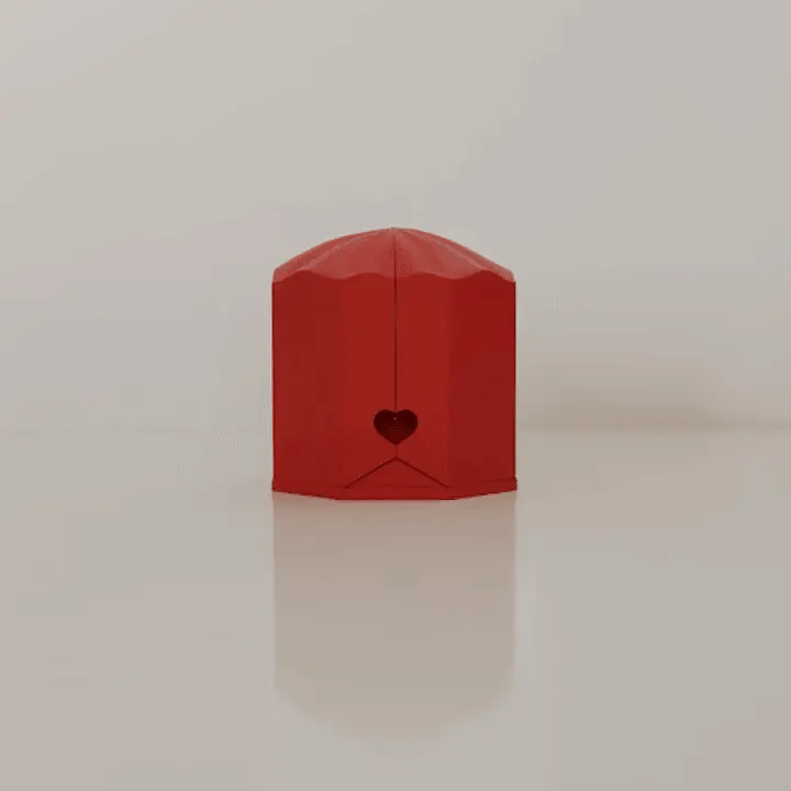 Cofanetto Rosa Eterna - Con collana a cuore in oro bianco 14 carati