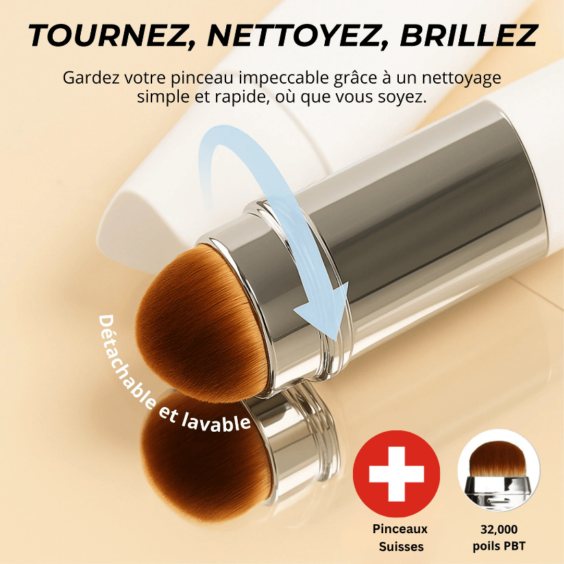 Fond de teint 2-en-1 avec pinceau intégré