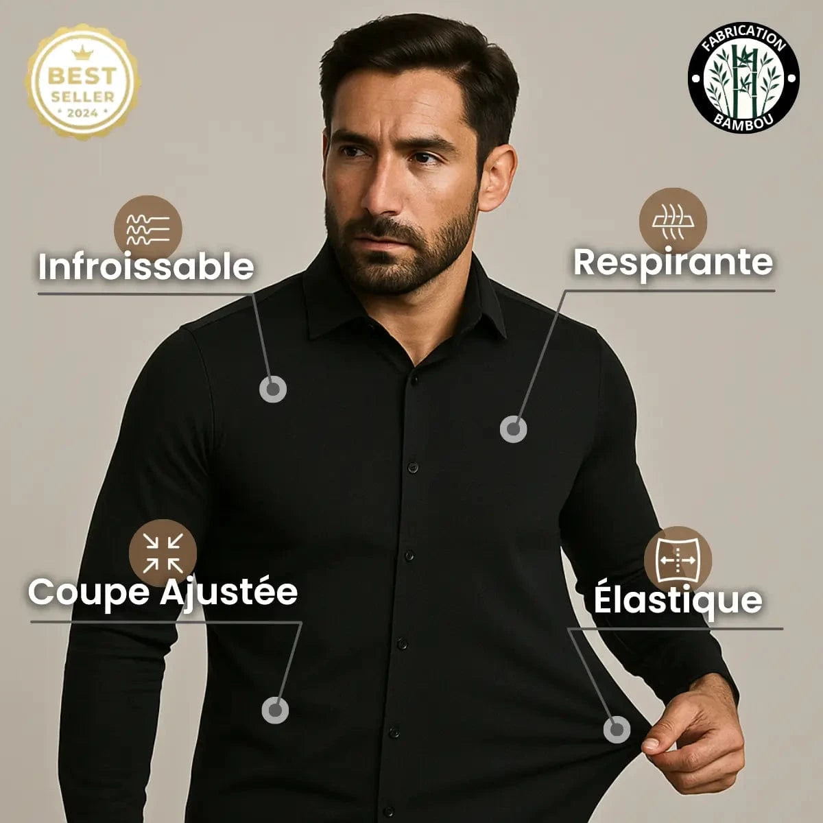 Camicia sartoriale senza rughe