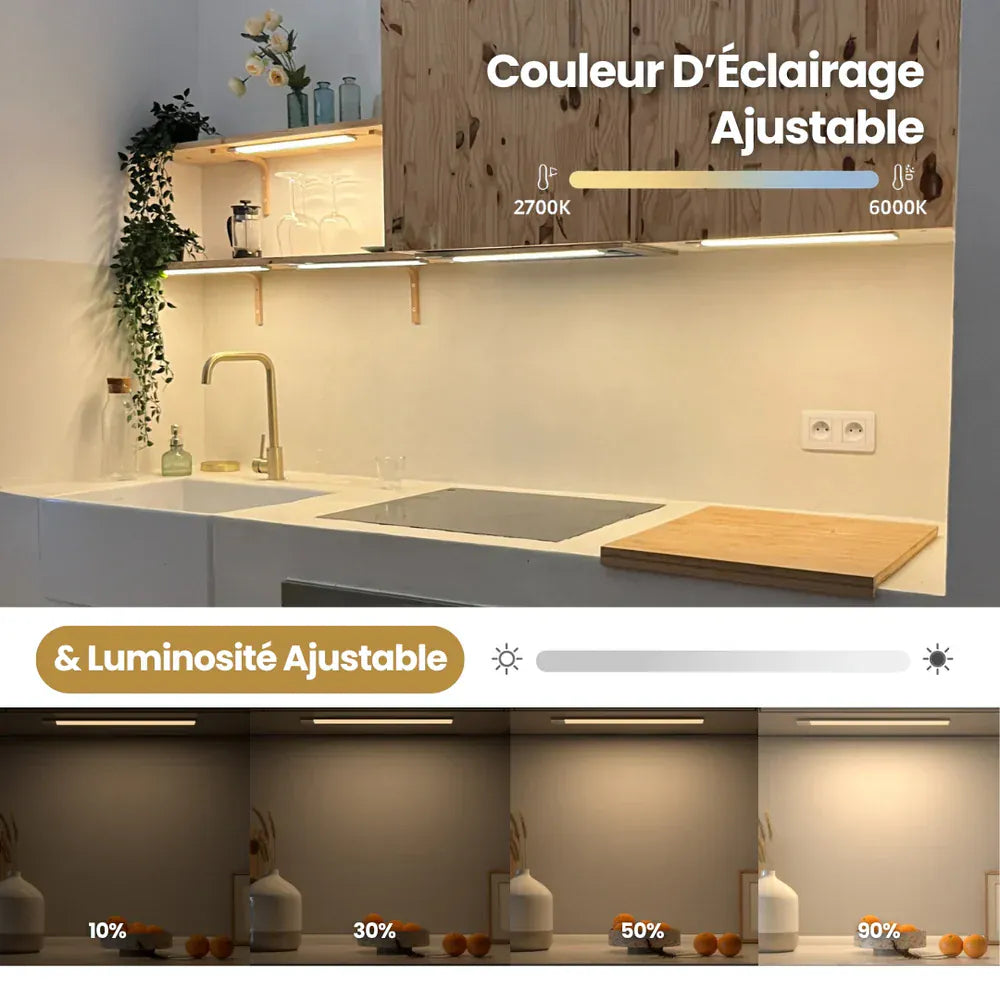 Réglette LED sans fil à détecteur de mouvements