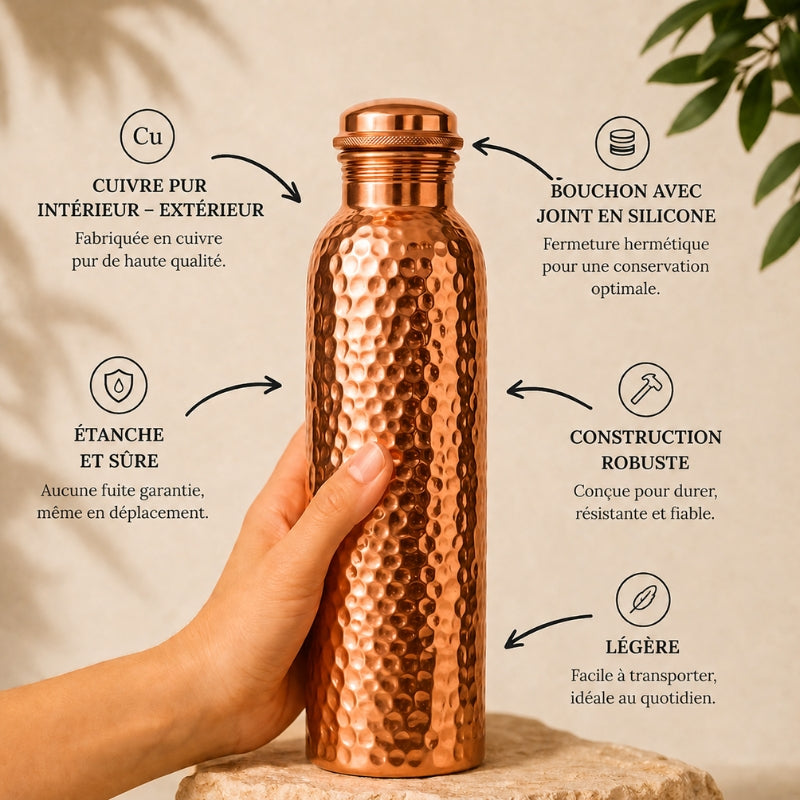 Gourde en Cuivre – Nova | L’Eau Purifiée Naturellement, Sans Plastique