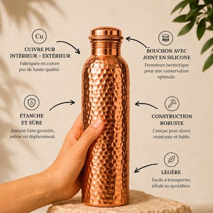 Gourde en Cuivre – Nova | L’Eau Purifiée Naturellement, Sans Plastique