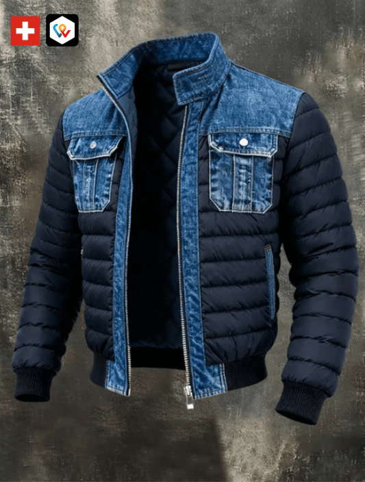 MAISON NOVA LAUSANNE™ | VESTE MATELASSÉE HYBRIDE EN DENIM