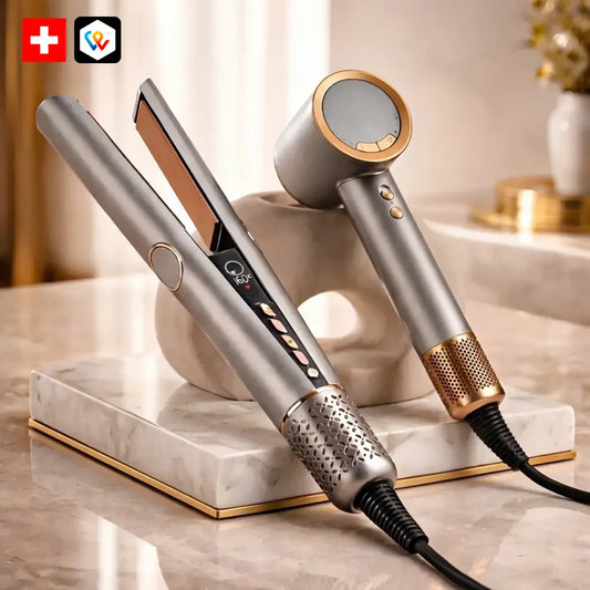 Piastra e asciugacapelli 2 in 1