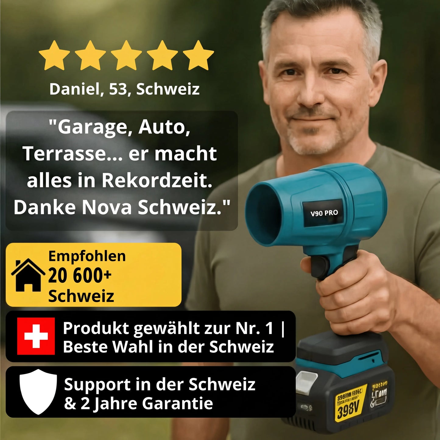 Potente soffiatore per foglie senza fili: compatto, leggero e ultraperformante