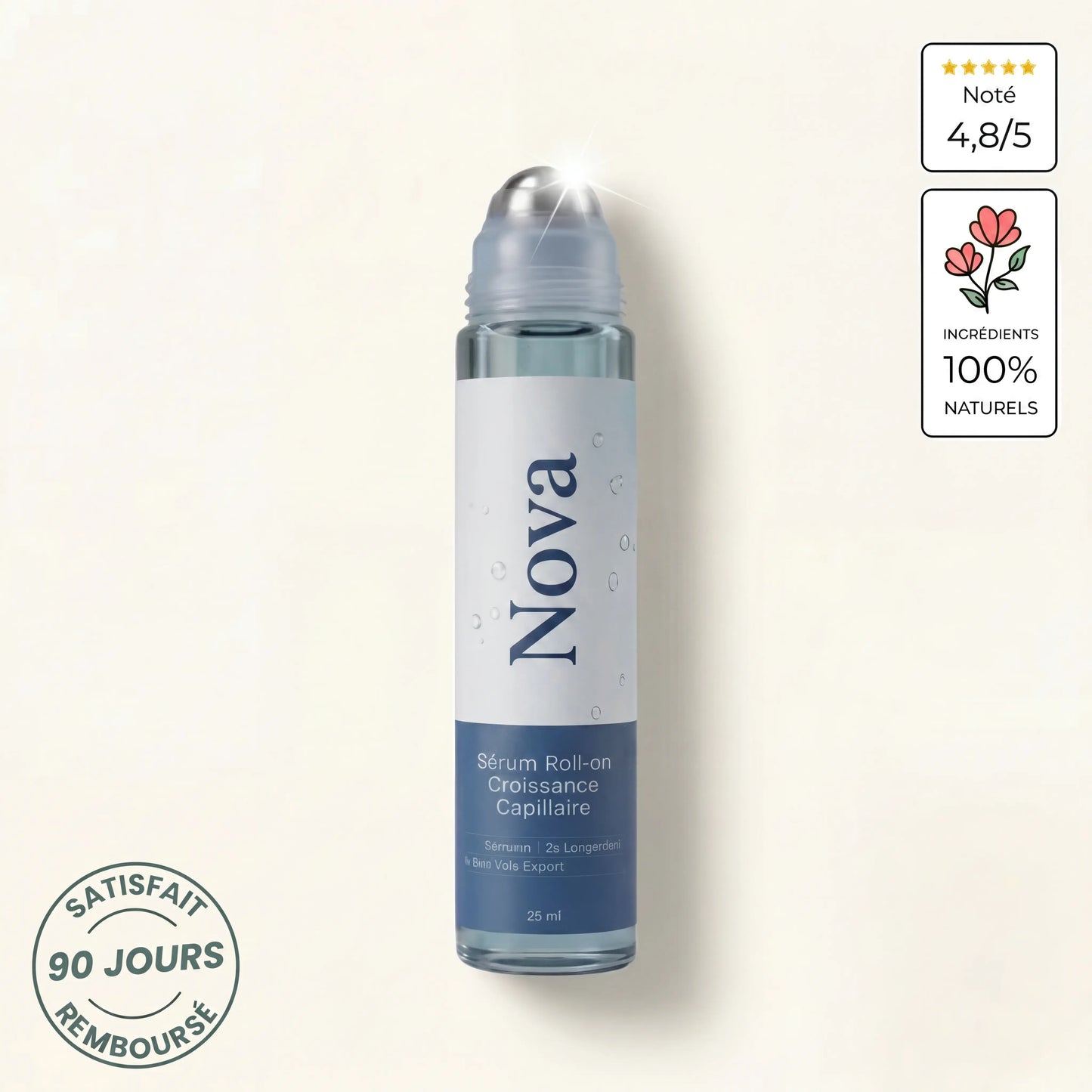 Sérum roll-on pour la pousse des cheveux
