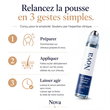 Sérum roll-on pour la pousse des cheveux