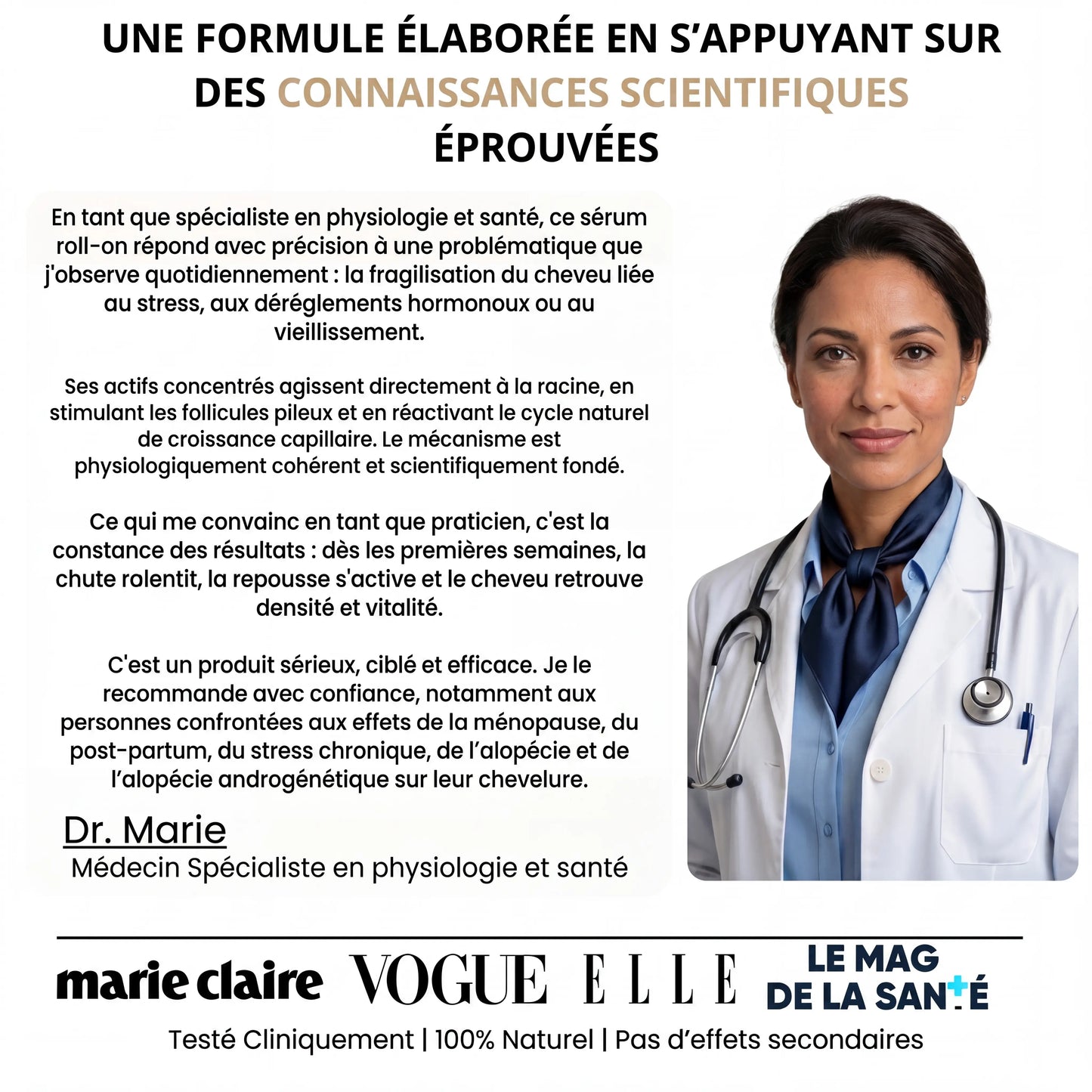 Sérum roll-on pour la pousse des cheveux