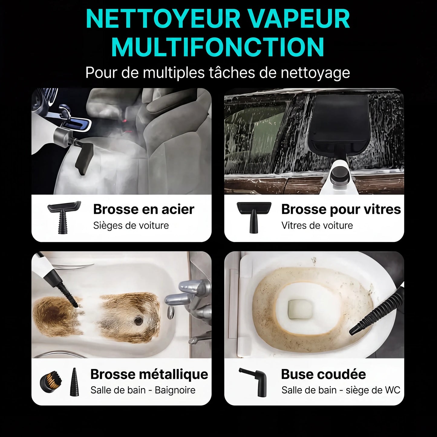 Machine de nettoyage à vapeur sous pression tout-en-un