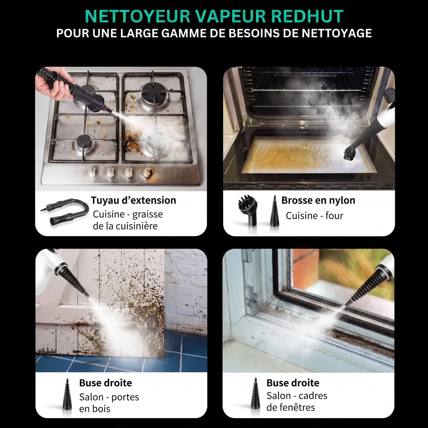 Machine de nettoyage à vapeur sous pression tout-en-un
